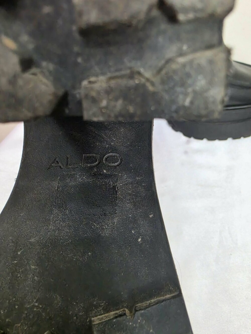 Aldo Black Platform Chunky Heel Loafers Y2K - Picture 8 of 11